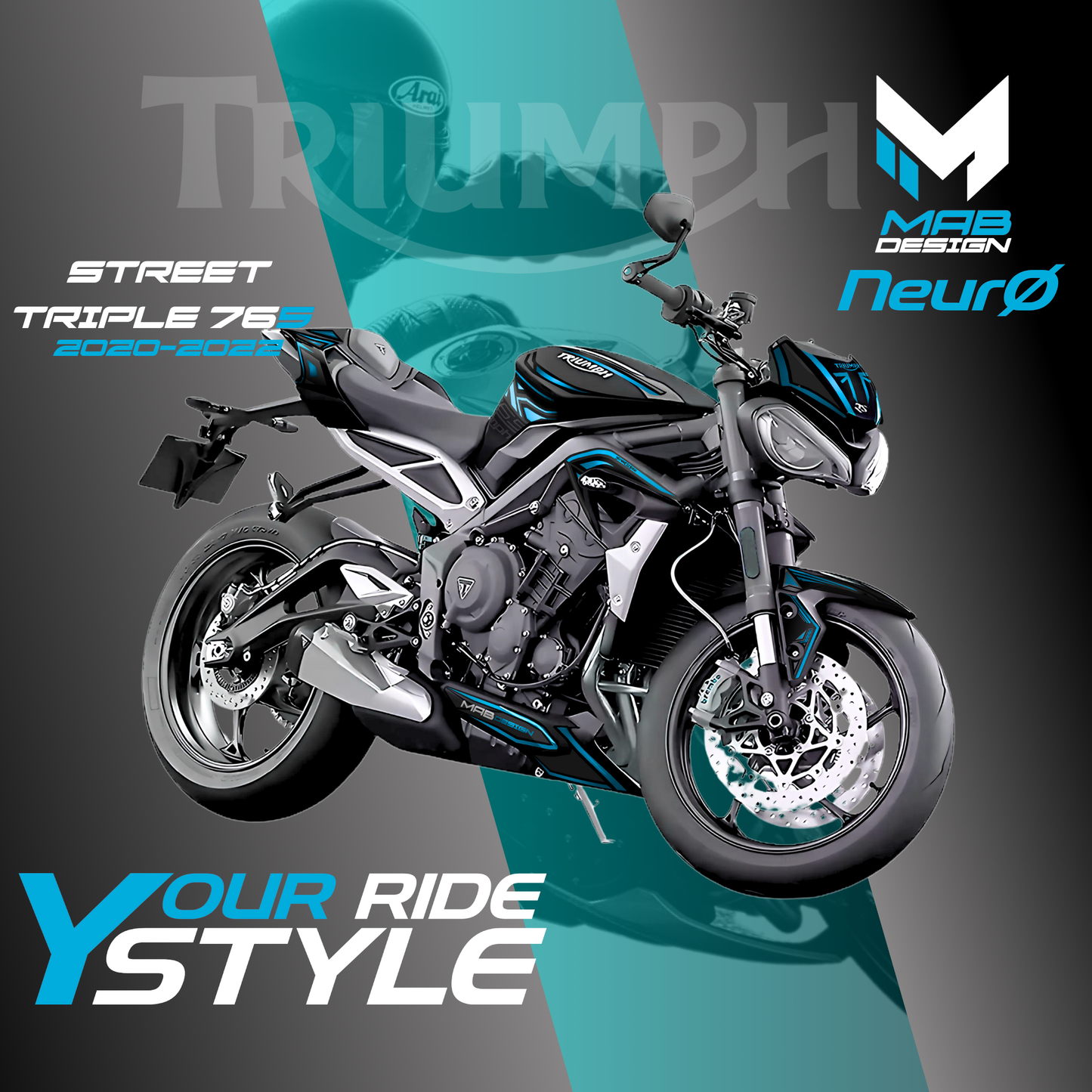 TRIUMPH STREET TRIPLE R/RS (2020-2022) - NeurØ - CYAN