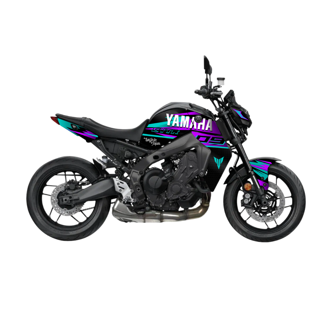 YAMAHA MT-09 Black (2021-2023) - Storm - Purple&Cyan