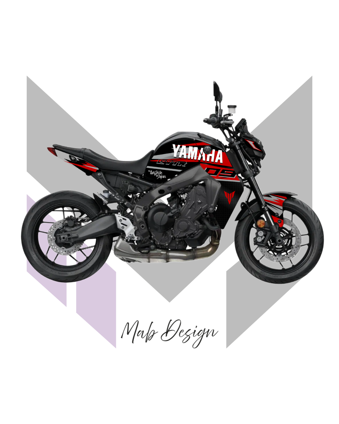 YAMAHA MT-09 Black (2021-2023) - Storm - Shiny Red