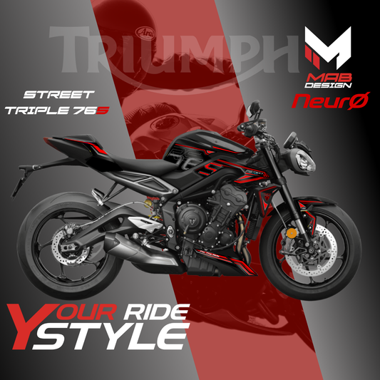 TRIUMPH STREET TRIPLE R/RS Black (2023-2025) - NeurØ - Scarlet Rage