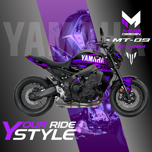 YAMAHA MT-09 Black (2021-2023) - Storm - Double Purple
