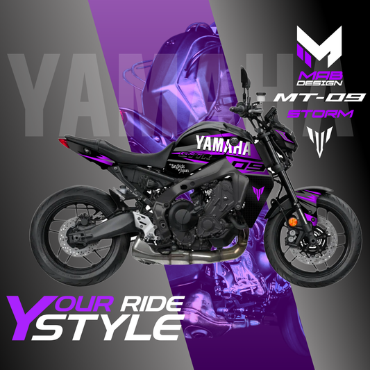 YAMAHA MT-09 Black (2021-2023) - Storm - Purple&Gray