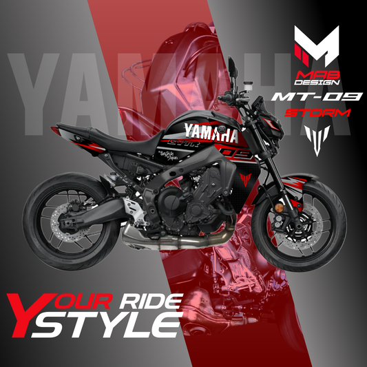 YAMAHA MT-09 Black (2021-2023) - Storm - Shiny Red