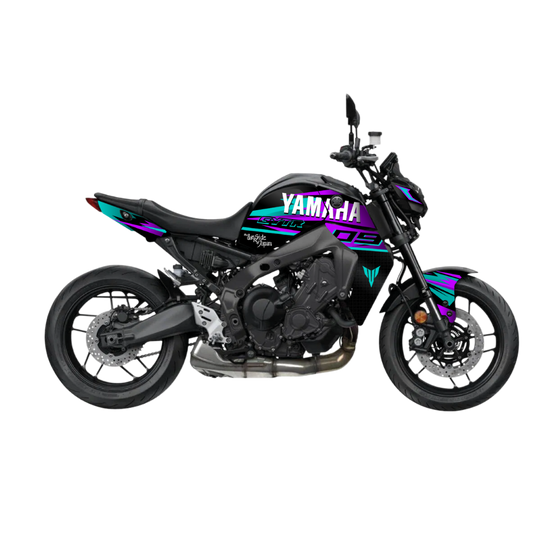 YAMAHA MT-09 Black (2021-2023) - Storm - Purple&Cyan
