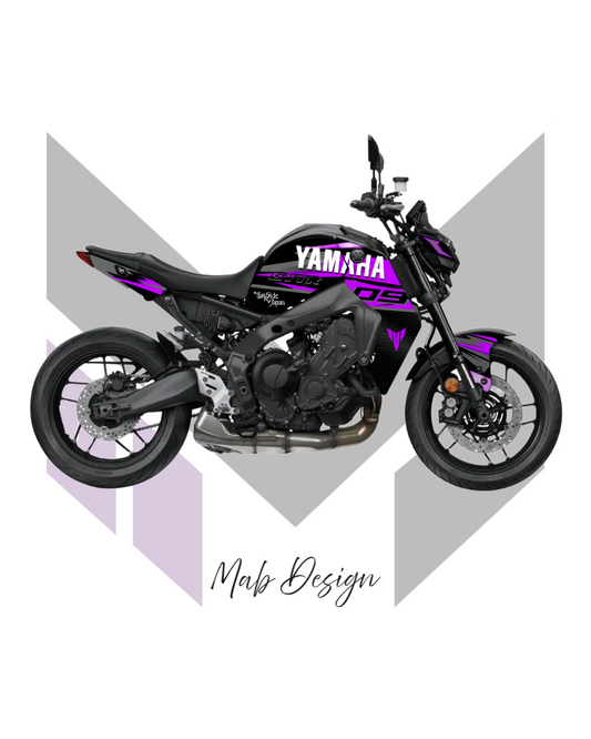 YAMAHA MT-09 Black (2021-2023) - Storm - Purple&Gray
